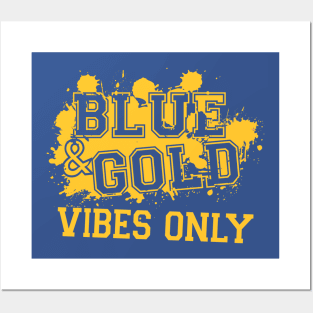 Blue and Gold Game Day Group For High School Football Fans Posters and Art